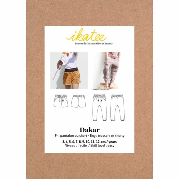 IKATEE - Patron pantalon et short enfant DAKAR pochette