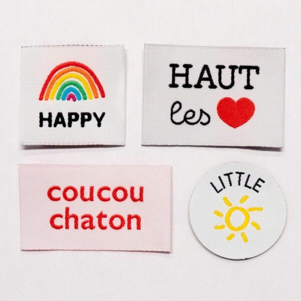 Étiquettes tissées ©ikatee - Assortiment "Colorful" - x4
