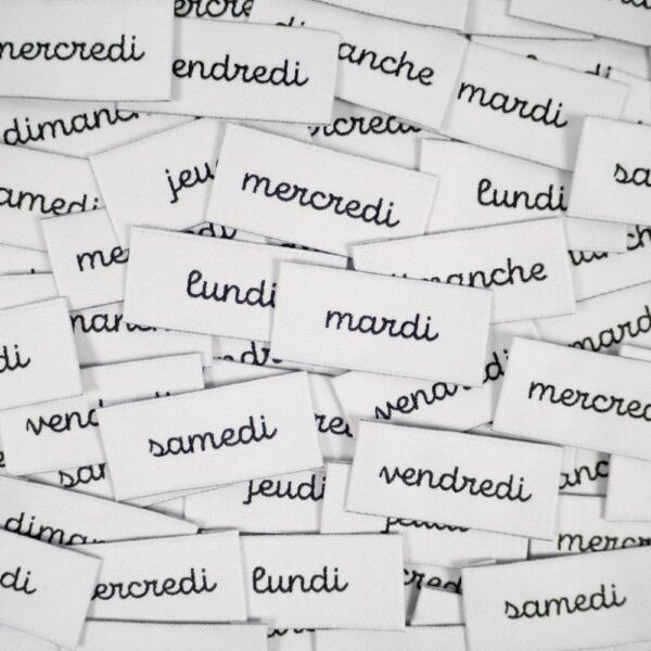 Étiquettes tissées ©ikatee - Assortiment "Semainier" - x7