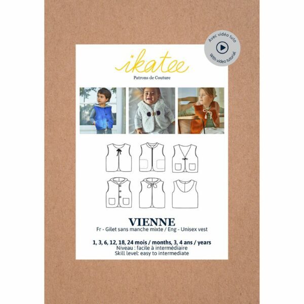 IKATEE - Patron gilet sans manches bébé VIENNE pochette