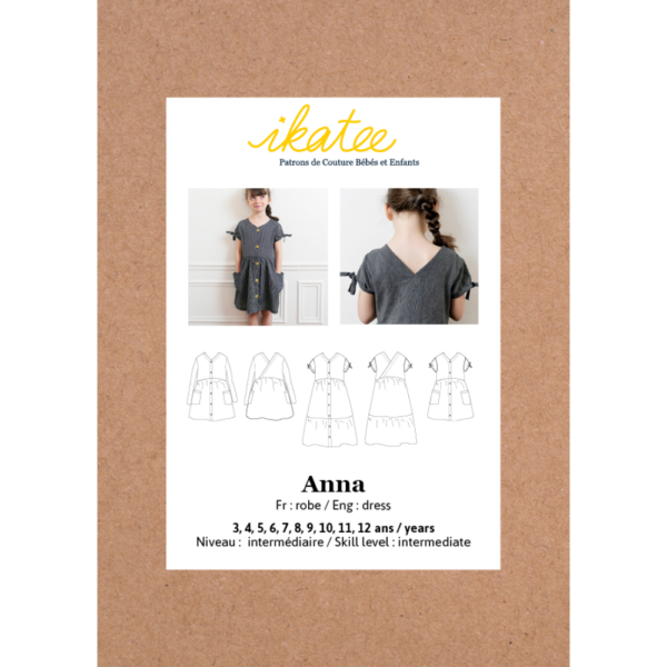 IKATEE - Pochette Patron de couture ANNA Robe 3-12 ans