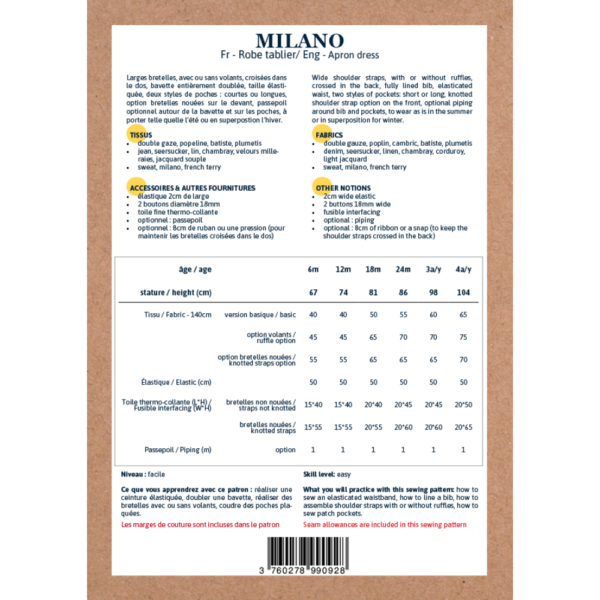 IKATEE - Patron robe bébé MILANO pochette – Image 3