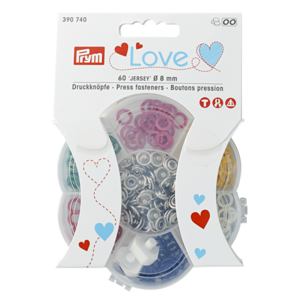Boutons pression Jersey laiton 8mm LOVE