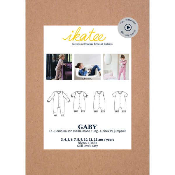 IKATEE - Pochette patron de couture GABY Combi pyjama mixte 3-12A