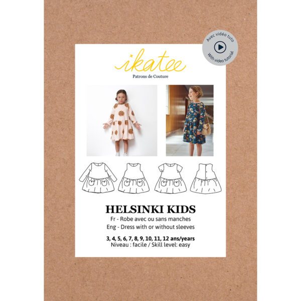 IKATEE - Pochette Patron de couture HELSINKI Kids Robe 3-12A