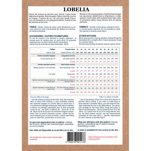 IKATEE - Pochette patron de couture Femme  LOBELIA Tee-shirt 32-52 – Image 3