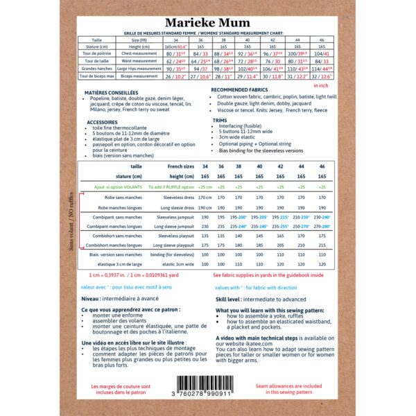 IKATEE - Patron combinaison et robe femme  MARIEKE MUM pochette – Image 3