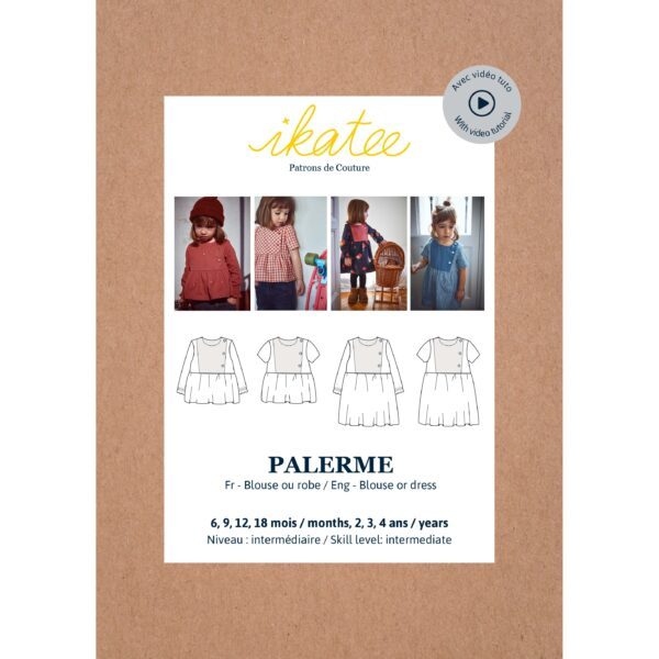 IKATEE - Pochette Patron de couture Blouse ou Robe PALERME 6M-4A