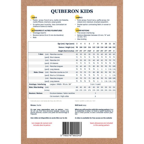 Patron tee-shirt et robe marinière enfant QUIBERON KIDS - Ikatee – Image 3