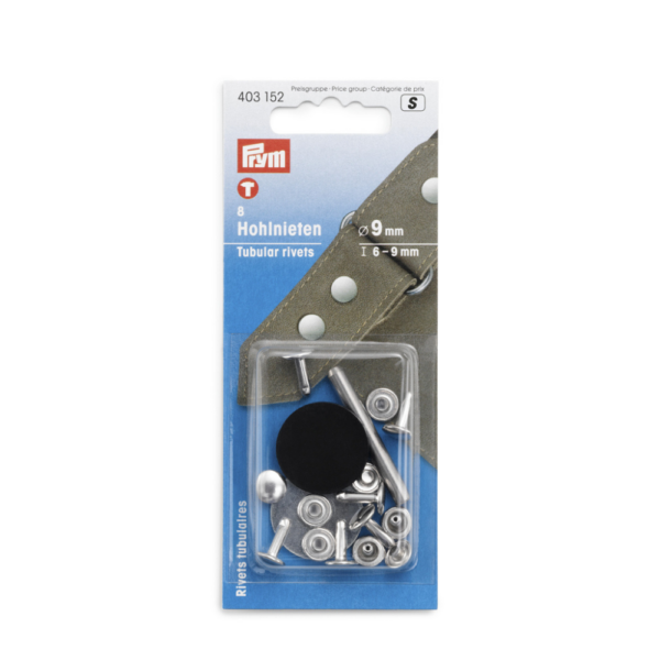 Rivets tubulaires argent 9mm