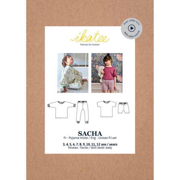 IKATEE - Pochette patron de couture SACHA Pyjama mixte 3-12A