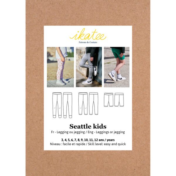 IKATEE - Pochette patron de couture Enfant  SEATTLE kids Legging Jegging 3-12