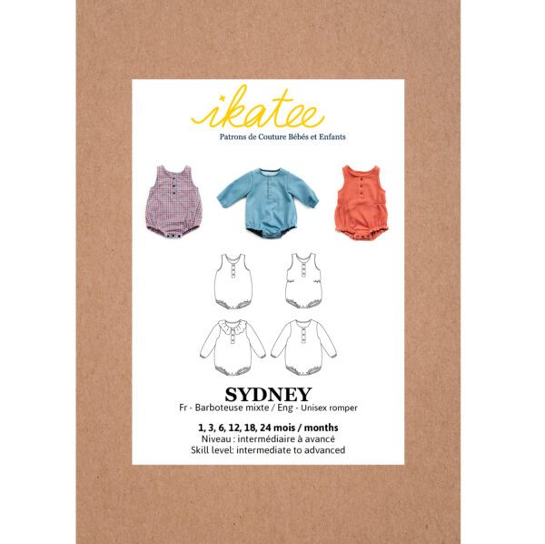 IKATEE - Pochette patron de couture SYDNEY Barboteuse 1M-24M