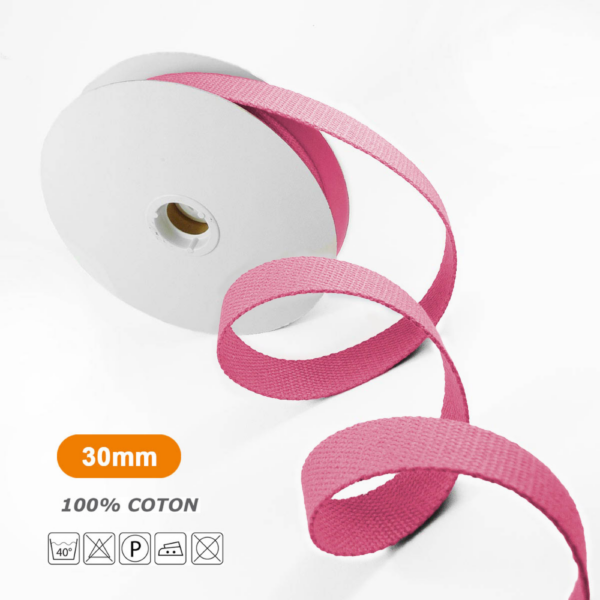 Sangle coton 30 mm Fushia