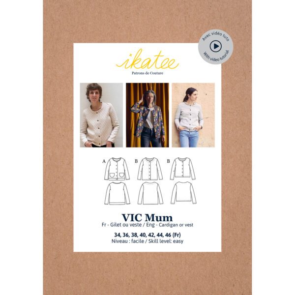 IKATEE - Patron gilet et veste femme VIC MUM pochette