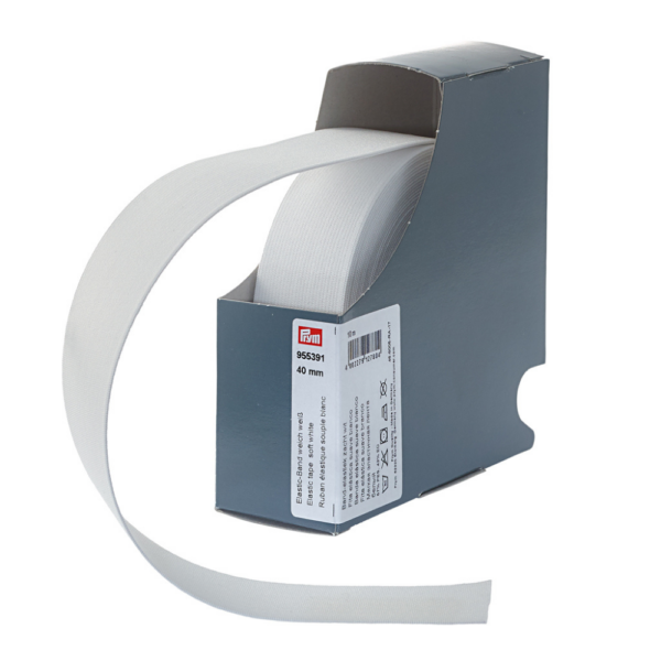 Prym - Ruban élastique souple 40mm blanc