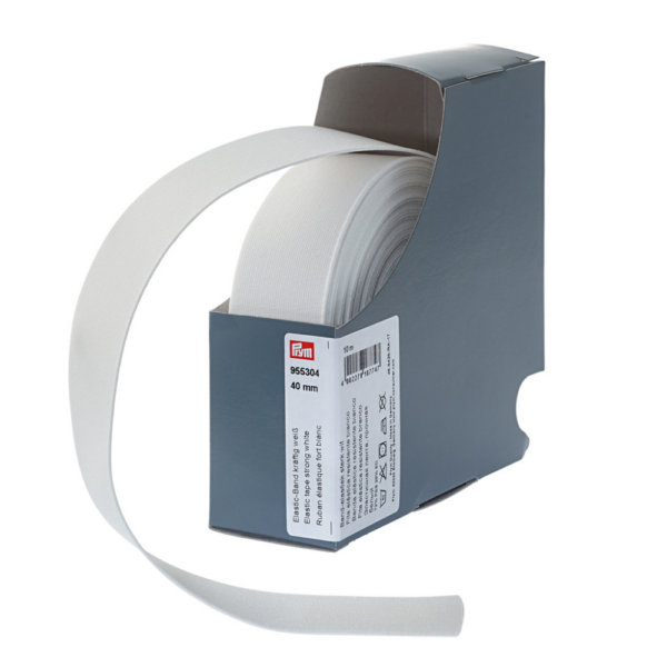 Ruban élastique fort 40mm blanc