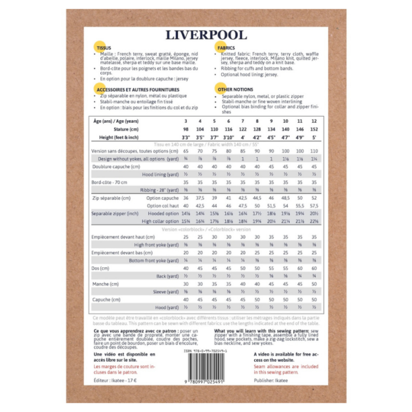 Patron sweat zippé enfant LIVERPOOL - Ikatee – Image 2