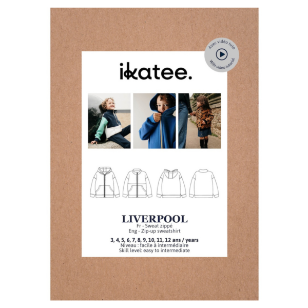 Patron sweat zippé enfant LIVERPOOL - Ikatee